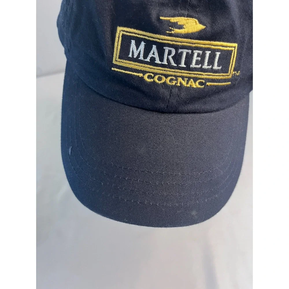 Martell Cognac Limited Edition Logo SnapBack Hat Cap Navy Blue Canada Pin‎